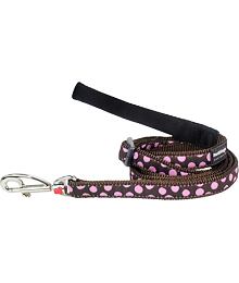 Dog Lead 25 mm x 1,8 m - Pink Spots on Brown