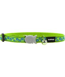 Cat Collar 12 mm x 20-32 cm – Stars Turq. on Lime