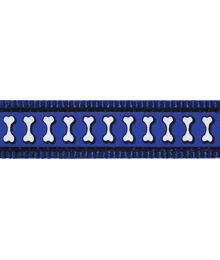 Multi Dog Lead 20 mm x 2 m – Refl. Bones Dark Blue