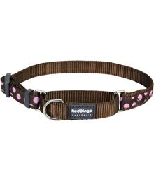 Martingale Collar 20 mm – Pink Spots on Brown