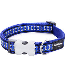 Dog Collar 20 mm x 30-47 cm – Refl.Bones Dark Blue