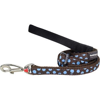 Dog Lead 12 mm x 1,8 m - Blue Spots on Brown