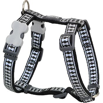 Dog Harness 15 mm x 36-54 cm – Refl. Bones Black