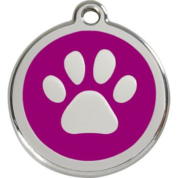 Pet ID Tag - Paw Print Purple