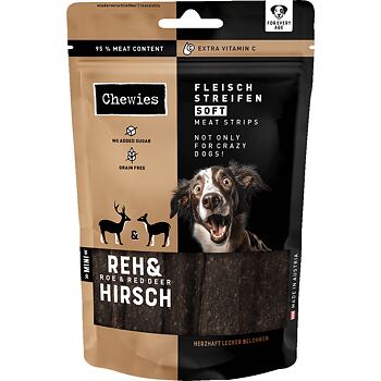 PACK 8 pcs – Chewies Fleischstreifen Soft Roe and Red Deer Mini 70 g