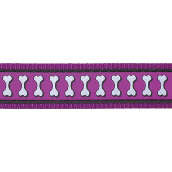 Dog Harness 20 mm x 45-66 cm – Refl. Bones Purple