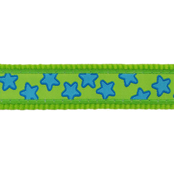 Cat Collar 12 mm x 20-32 cm – Stars Turq. on Lime