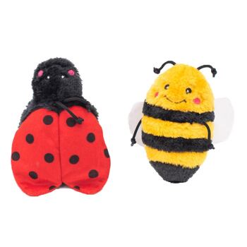 ZippyPaws Crinkle 2-Pack Bee and Ladybug