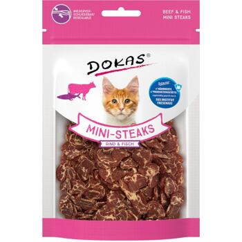 PACK 10 pcs – Dokas Beef and cod mini steaks for cats 25 g