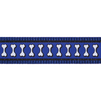 Dog Lead 25 mm x 1,8 m – Refl. Bones Dark Blue